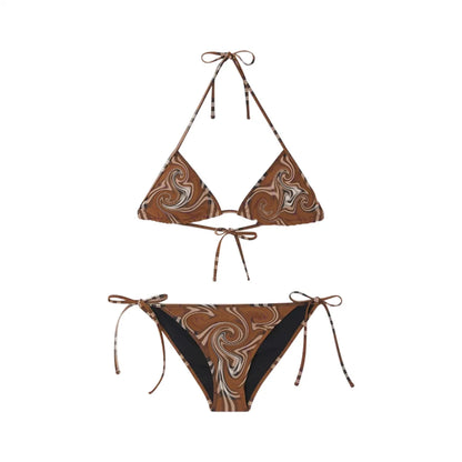 Sexy Slim Fit Dreipunkt-Bikini, zweiteiliges Badeanzug-Set mit Brustpolster ohne Bügel für erwachsene Frauen, sportlich, modisch, Polyester