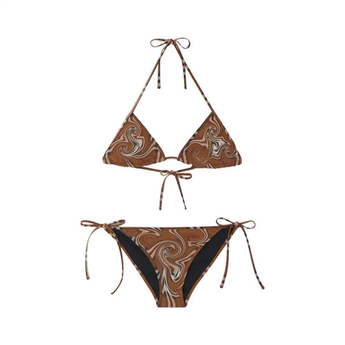 Sexy Slim Fit Dreipunkt-Bikini, zweiteiliges Badeanzug-Set mit Brustpolster ohne Bügel für erwachsene Frauen, sportlich, modisch, Polyester