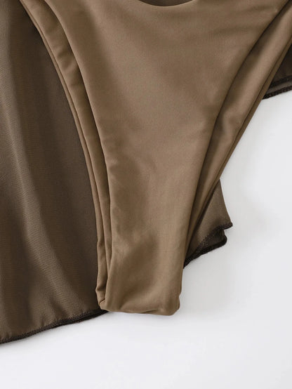 4 pezzi con pareo in rete copricostume bikini a maniche lunghe costume da bagno femminile costumi da bagno donna costume da bagno bikini a quattro pezzi costumi da bagno