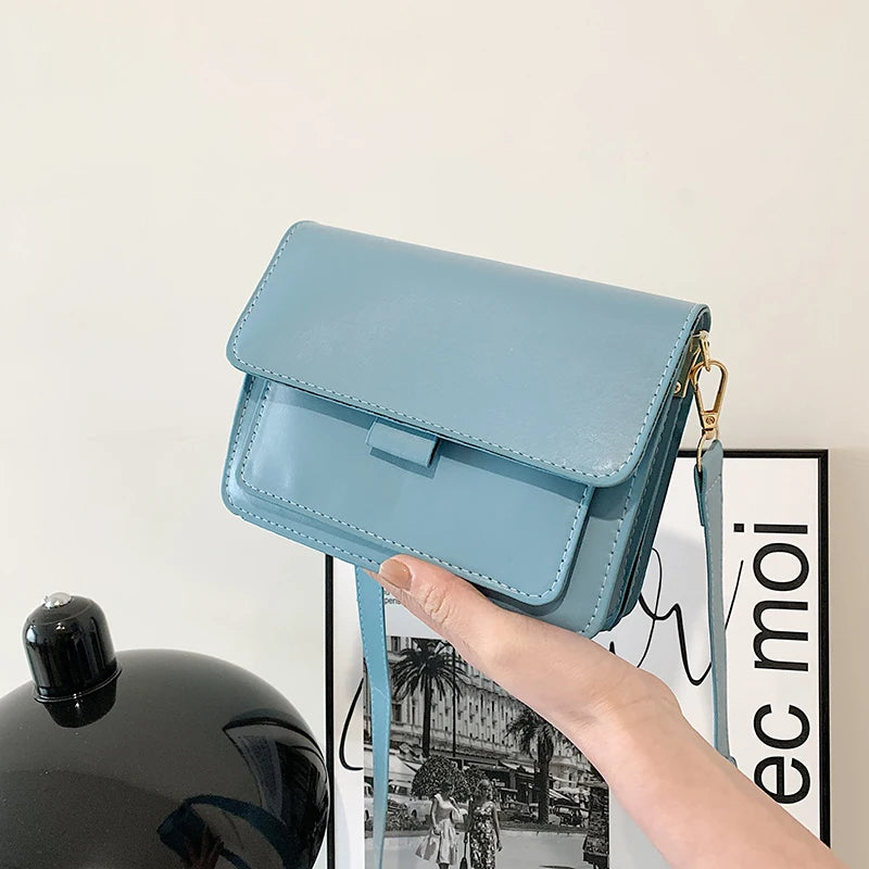 Borsa piccola di design di lusso da donna Borsa a tracolla vintage in pelle PU di alta qualità Femael Daily Soild Color