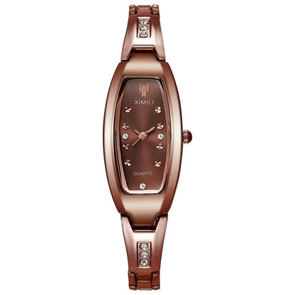 Orologi da donna eleganti Orologio da polso al quarzo con quadrante ovale da donna con strass di lusso Reloj Mujer (senza scatola)