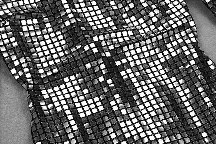 GACVGA Plaid Lucido Paillettes 2024 Autunno Inverno Vestito Delle Donne O-Collo Manica Lunga Sexy Aderente Mini Club Abiti Da Festa Abiti