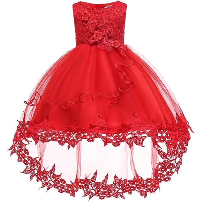 Abiti bianchi da battesimo per bambine, in pizzo, stile principessa, per il primo compleanno, feste di matrimonio, abito lungo con strascico, vestito per neonate, Vestidos