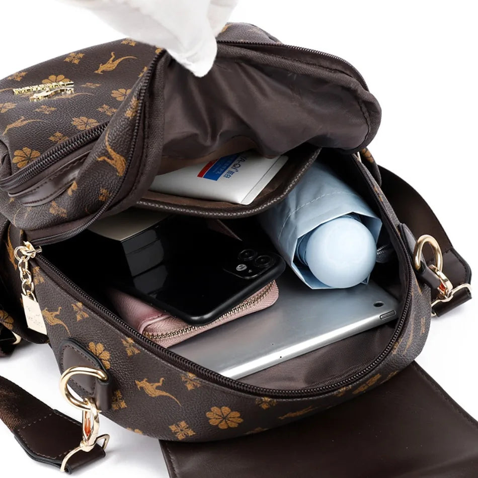Zaino da donna Designer borsa da donna in pelle di alta qualità stampa di moda di lusso borse da scuola con nappe zaini di grande capacità Sac