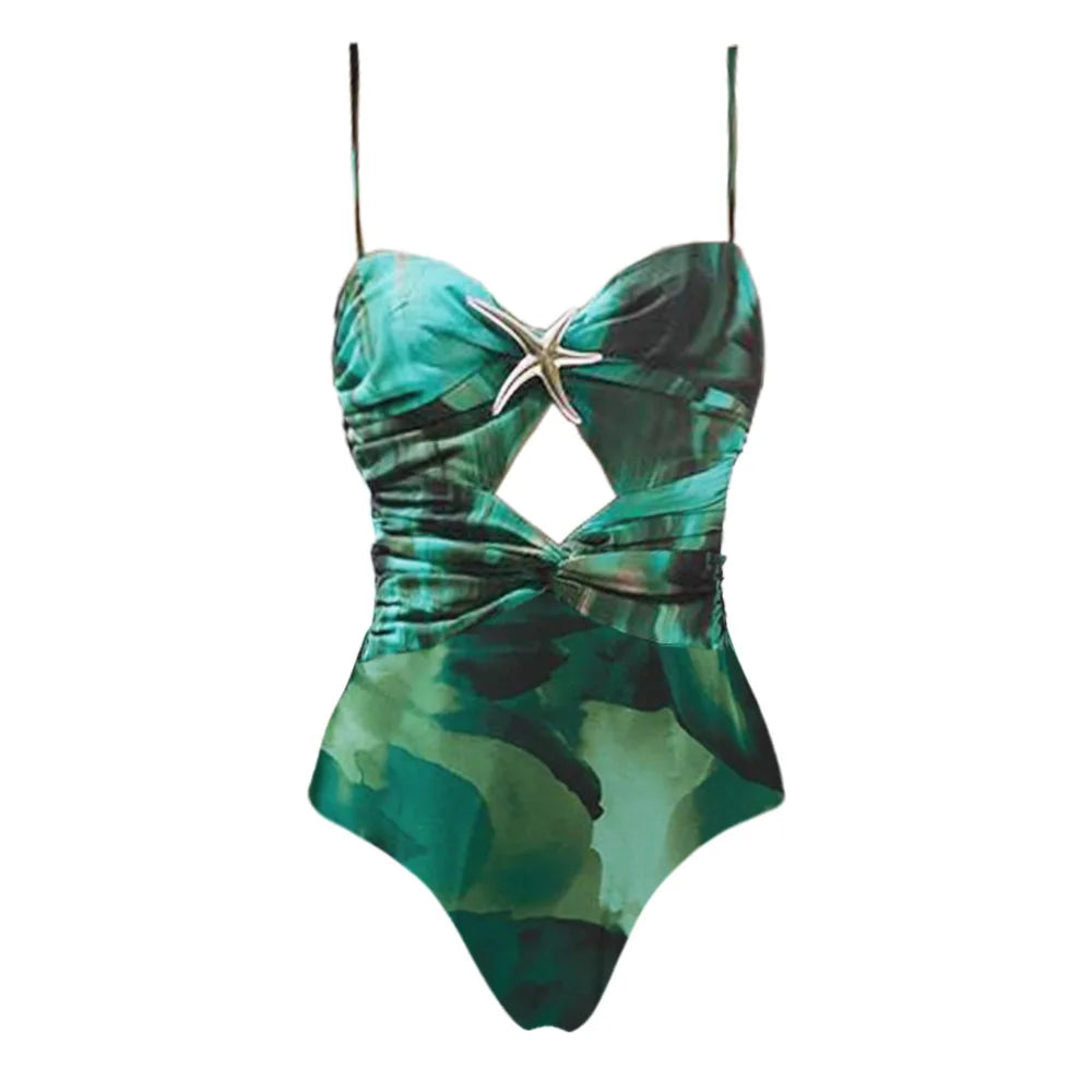 Costume da bagno floreale con stampa floreale con volant monospalla blu Set copricostume singolo micro monokini costumi da bagno sexy per ragazze Summer Beach