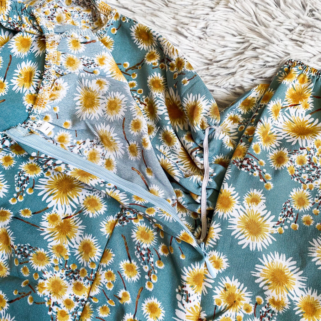 Mini abiti da donna Moda estiva Abiti femminili Stampa Abiti in chiffon floreale Abito casual con maniche corte a pieghe arricciate