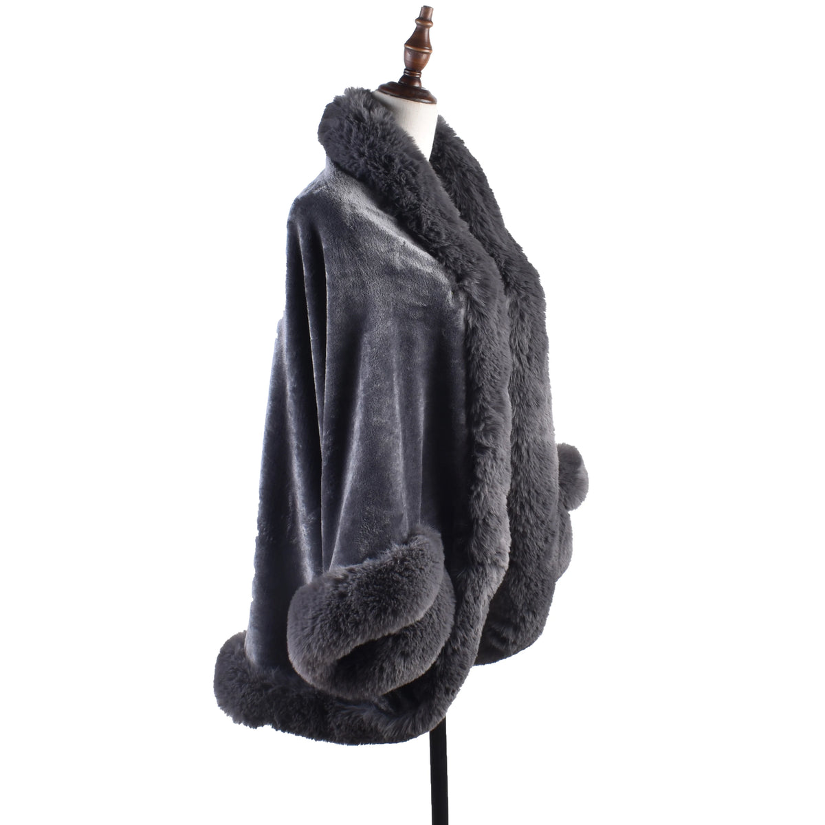 Cardigan da donna in peluche con maniche a pipistrello larghe e maniche a pipistrello in peluche con maniche calde di nuova moda invernale
