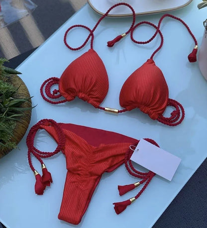 Costume da bagno donna bikini set bikini sexy con coulisse costumi da bagno leopardo due pezzi costume da bagno costume da bagno bikini con lacci biquinis