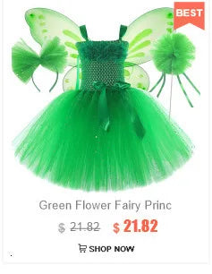Costumi da fata dei fiori turchese per ragazze Abiti da principessa fata farfalla con ali Bacchetta per bambini Vestito da tutù di carnevale di Halloween