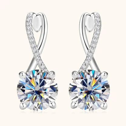 Taoyu D2.0CT Moissanite Drop Hie Orecchini in vero argento da donna Cerchi placcati in oro Orecchino infinito Gioielli da sposa certificati