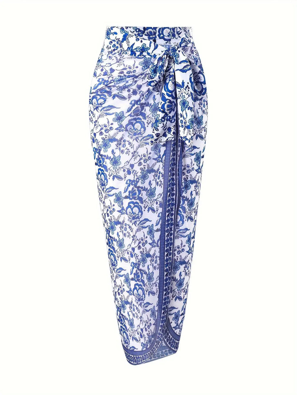 Costume da bagno floreale con stampa floreale con volant monospalla blu Set copricostume singolo micro monokini costumi da bagno sexy per ragazze Summer Beach