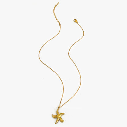 Peri'sbox New Fashion Starfish Hollow Vortex Collana con ciondolo a spirale per le donne Placcato oro 18 carati Appannamento Gioielli gratuiti Regali Estate