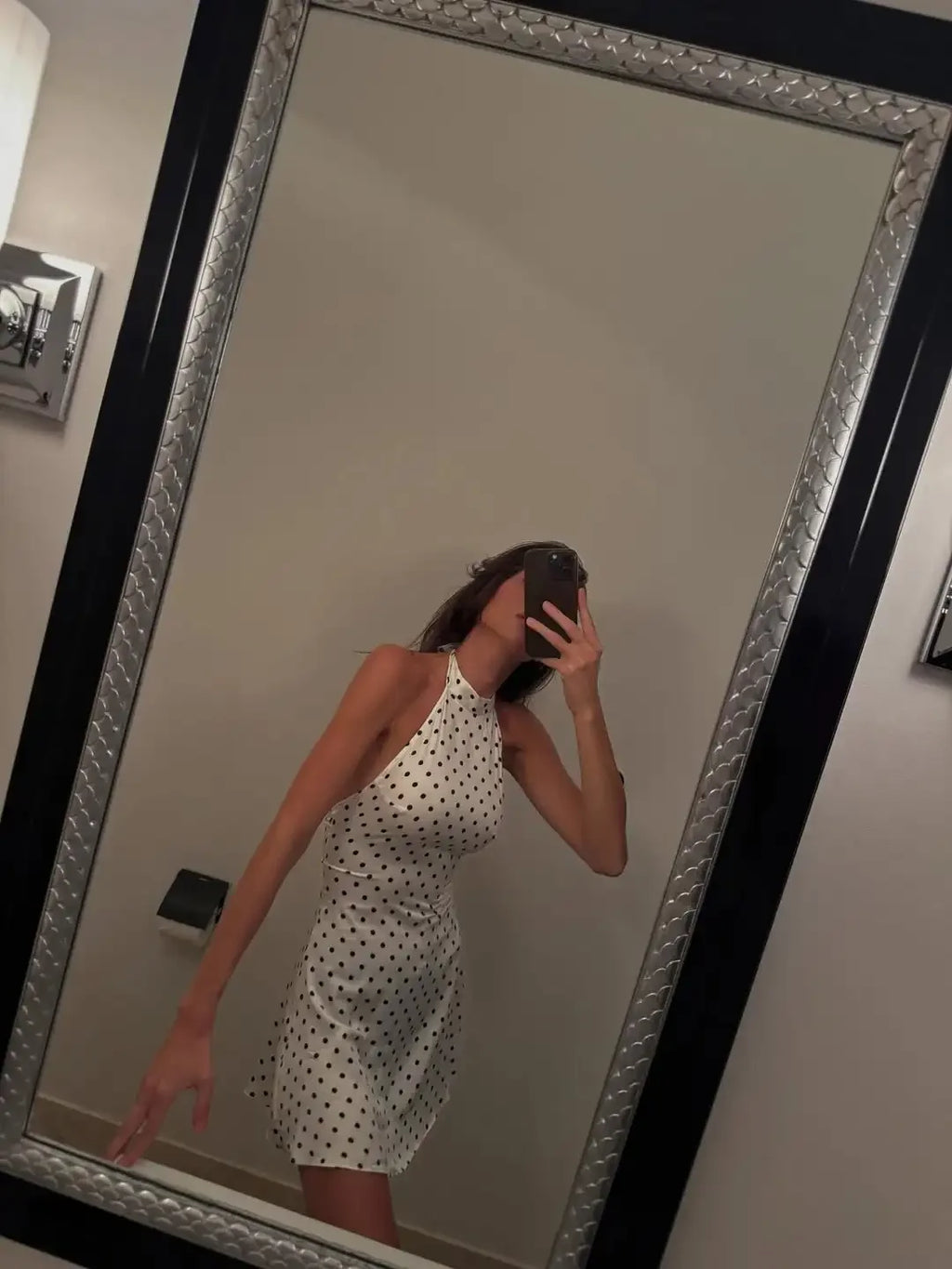 Tuularose Abito a pois alla moda Abito vintage a vita alta senza maniche con scollo senza schienale Abito con lacci Abiti da donna di lusso per feste sexy Y2k
