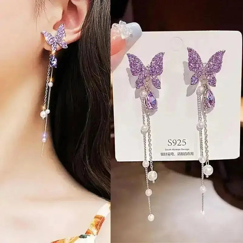925 Ago D'argento Coreano Moda Perla Nappa Orecchini Per Le Donne Gioielli 2024 di Tendenza delle Nuove Donne di Lusso Zircone Orecchini di Perle