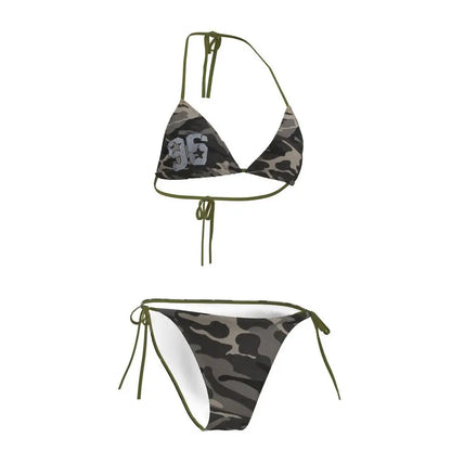 Femme Sexy Chic Fille Maillot de Bain Plage Bikini Ensembles Soutien-Gorge Halter à Lacets + Short Vintage 2025 Tenue de Bain Été Nouvelle