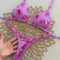 2024 Damen Bikini Badeanzug Damen geteilter einfarbiger Schnür-Badeanzug sexy 2-teiliges Set
