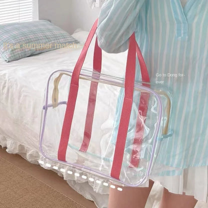 Borse in gelatina trasparente in PVC di grande capacità Borsa per il lavaggio Borsa da spiaggia estiva all'aperto Borsa da nuoto impermeabile