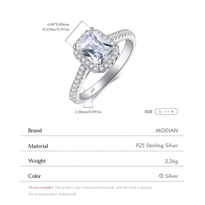 R&J 925 Solid Silver Rings For Women Wedding Jewelry Bijoux AAAAA zirconia vintage Accessories Engagement Bague Bijouterie