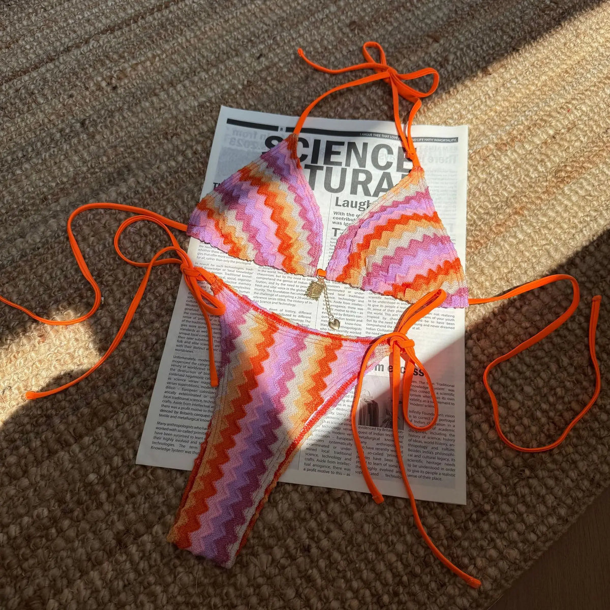Damen-Badeanzug, bunte Ahornblätter, gestrickter Bikinirock, dreiteiliges Set, geteilter Badeanzug, Bikini, sexy Biquini, Badeanzug