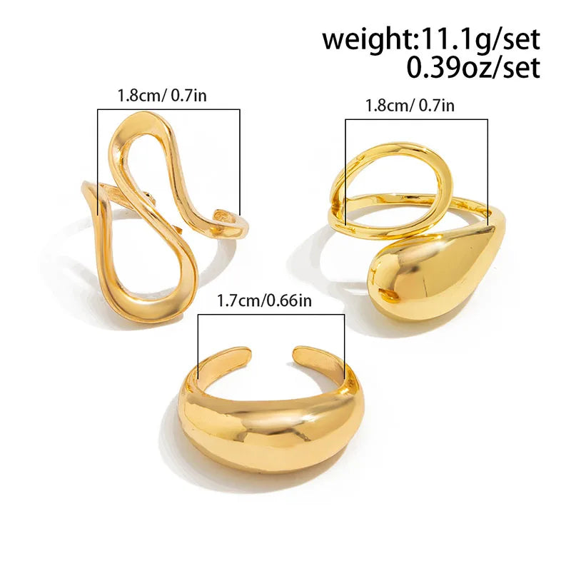 Anelli di metallo vintage di moda per le donne Regalo Punk Hip Hop Oro Argento Colore Irregolare Knuckle Joint Ring 14 pezzi / set