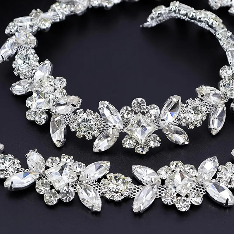 1pc catena di strass di cristallo ampia scintillante fai da te finiture decorative tracolla con diamanti accessori moda per cappelli borse abbigliamento