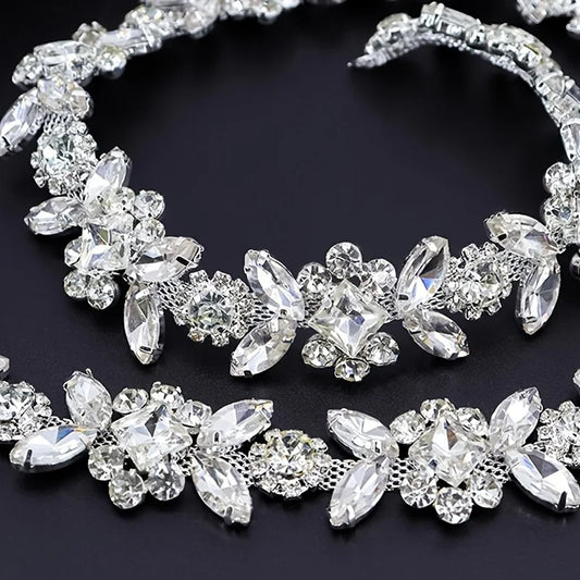 1pc catena di strass di cristallo ampia scintillante fai da te finiture decorative tracolla con diamanti accessori moda per cappelli borse abbigliamento