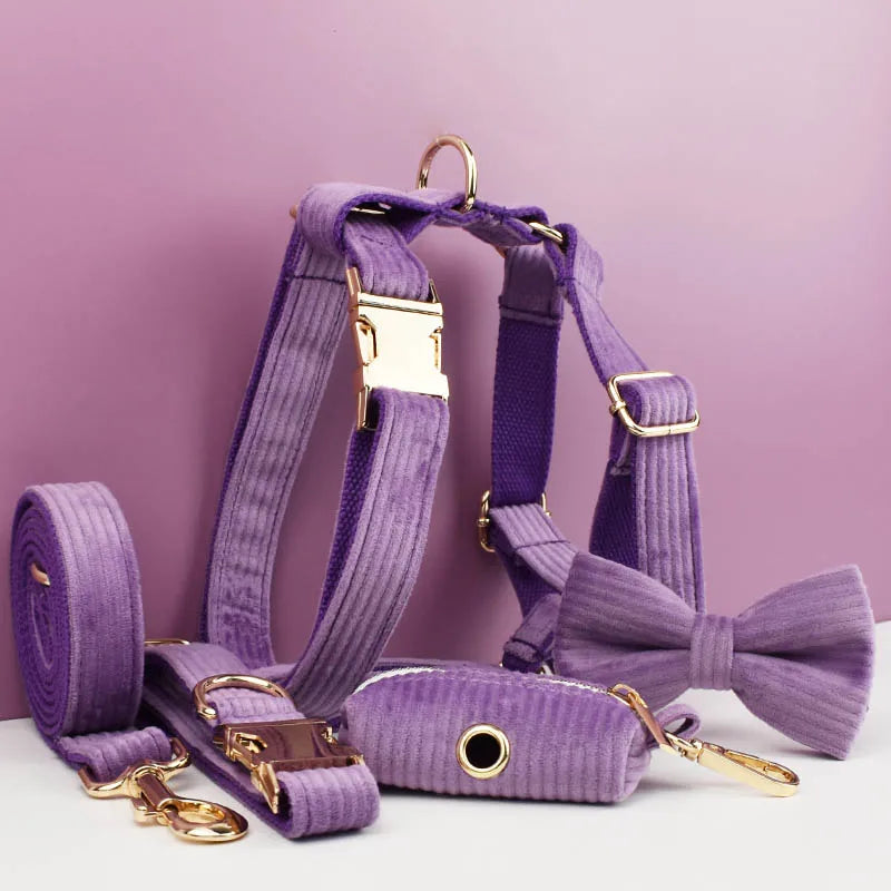 Set Collare e Guinzaglio per Cani in Corduroy Epic con Targhetta Personalizzata Incisa, Accessori per Animali Domestici, Guinzaglio per Cani in Corduroy15