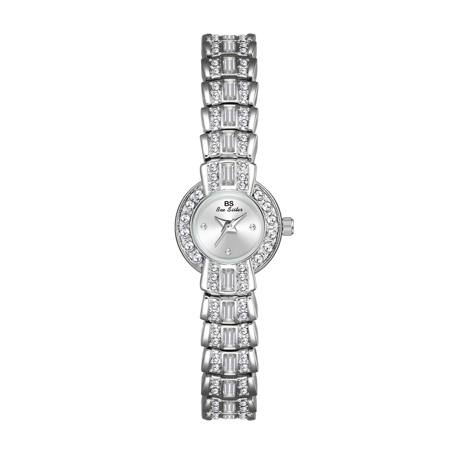 BS orologi da donna 2025 orologio da polso da donna elegante di lusso orologio da polso al quarzo con strass in argento dorato orologio da donna Vintage piccolo