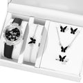 Set di gioielli a farfalla (senza scatola) orologi da donna anelli per orologi in pelle da donna collana orecchini bracciale regalo di nozze