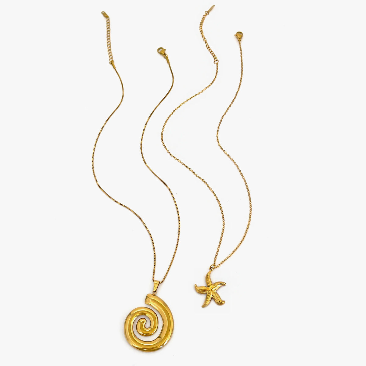 Peri'sbox New Fashion Starfish Hollow Vortex Collana con ciondolo a spirale per le donne Placcato oro 18 carati Appannamento Gioielli gratuiti Regali Estate
