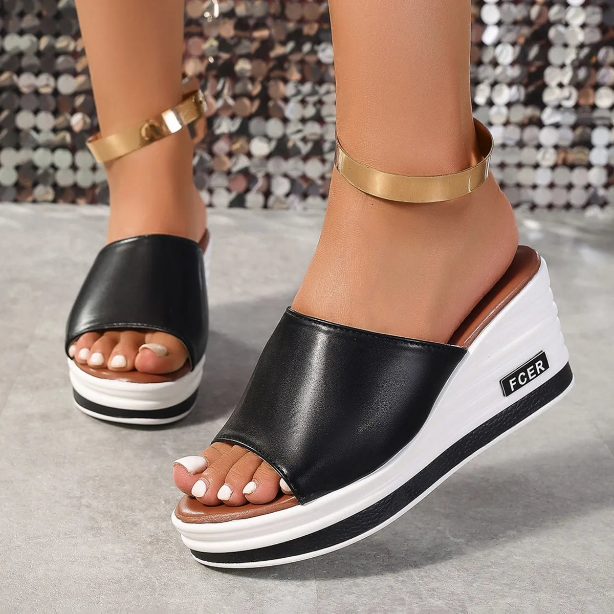 Donne di estate Comodi Sandali di Tendenza Più Il Formato antiscivolo Casual Sandali Delle Donne Della Piattaforma Open Toe Scarpe Da Donna Zapatos De Mujer
