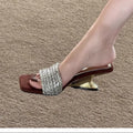 Sandali classici con tacco alto con rivetti Ciabatte con tacco grosso da donna Eleganti pantofole semplici Primavera Estate Nuovo stile Casual per il tempo libero