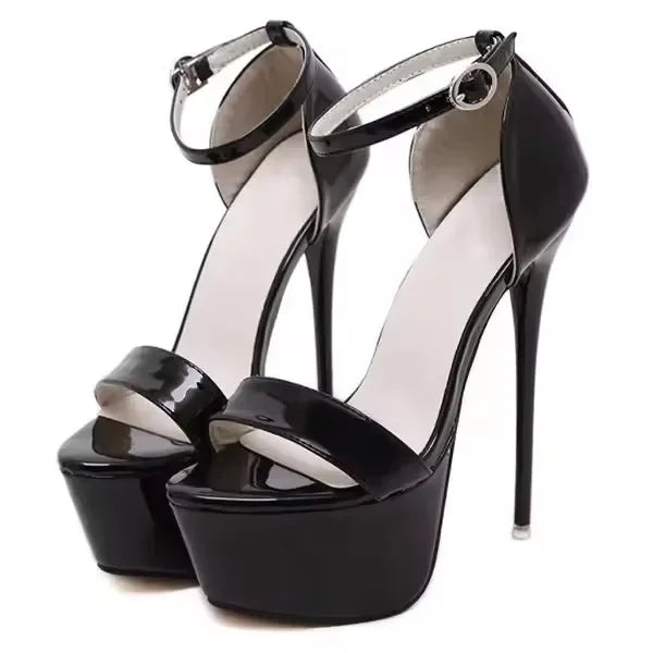 Aneikeh Vendite Calde 2026 Stile Estivo Sexy 16 Centimetri Sandali Delle Donne Tacchi Alti Open Toe Fibbie Discoteca Partito Scarpe Nero Grande Formato 15