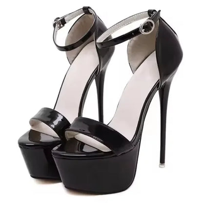 Aneikeh Vendite Calde 2026 Stile Estivo Sexy 16 Centimetri Sandali Delle Donne Tacchi Alti Open Toe Fibbie Discoteca Partito Scarpe Nero Grande Formato 15