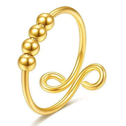 Anelli di ansia punk per donna uomo spirale Fidget perline anello gioielli di tendenza piacevole ruota liberamente anello in acciaio inossidabile antistress regalo