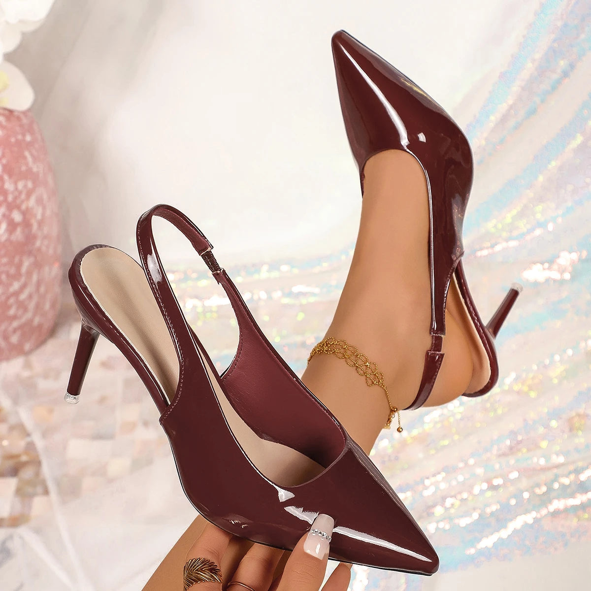 Sandales d'été élégantes à talons hauts et pointus, sexy et tendance, neuves et confortables, chaussures pour femmes grande taille, meilleures ventes