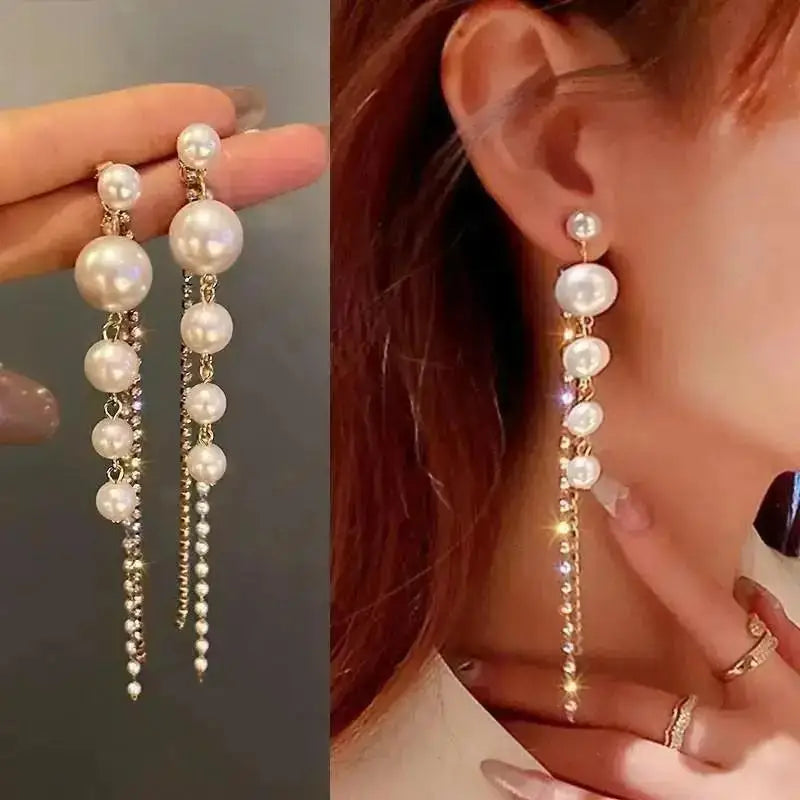 925 Ago D'argento Coreano Moda Perla Nappa Orecchini Per Le Donne Gioielli 2024 di Tendenza delle Nuove Donne di Lusso Zircone Orecchini di Perle