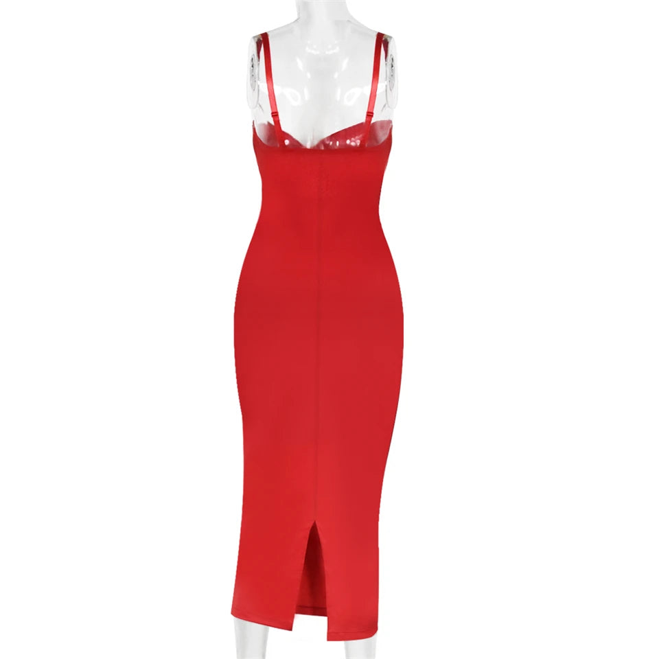 Becirzet Abiti da donna Sexy Girl Push Up Dimagrante Modellamento del corpo Controllo della vita Abito lungo da sera senza schienale con spacco all'americana nero