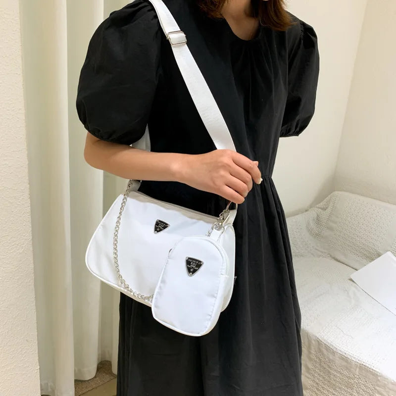 Nuove semplici borse per ascelle femminili a tracolla piccole borse a tracolla in tinta unita borse Casual borse da donna inclinate borse per la madre