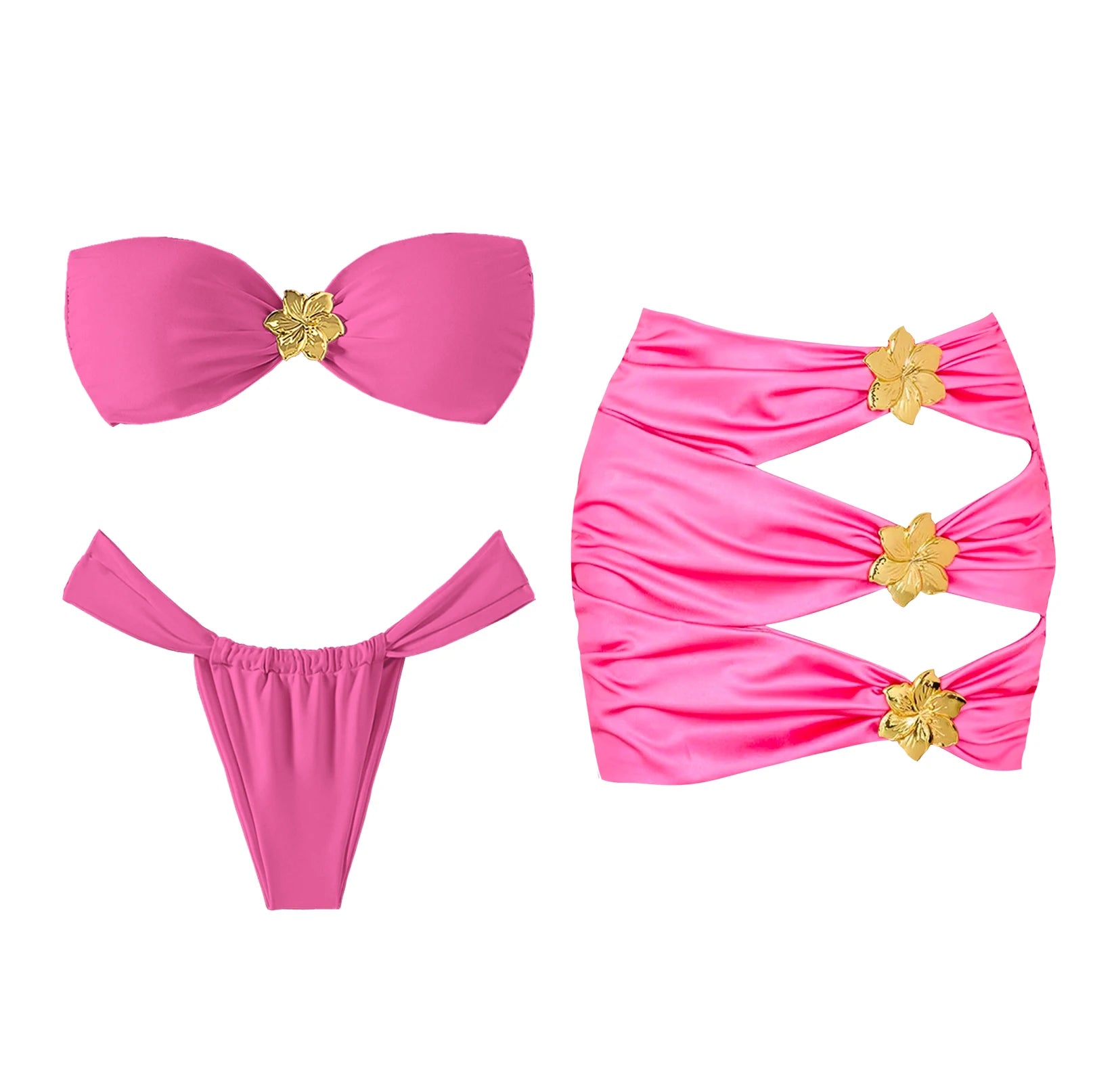 Bikini con scollo a V donna nuovo costume da bagno con volant bikini rosso set costumi da bagno con scollo all'americana biquini a gamba alta costumi da bagno da spiaggia a vita alta