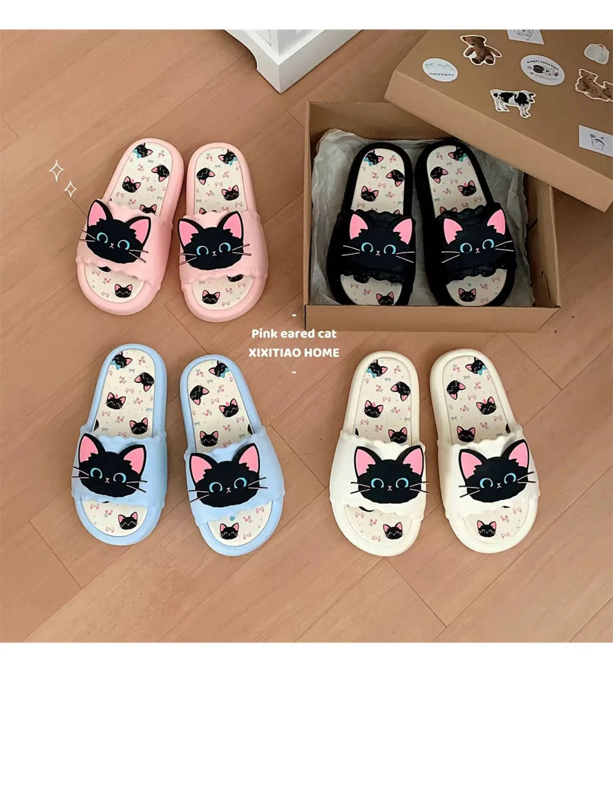 Nuove pantofole vivide da gattino scarpe estive personalizzate da donna donna gatto nero pantofola in EVA scarpe da casa inodore pantofola da spiaggia da bagno
