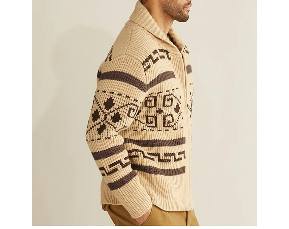 Cardigan invernale da uomo maglioni moda uomo maglione lavorato a maglia cappotti termici caldi Casual uomo casimmer risvolto giacche lavorate a maglia abbigliamento