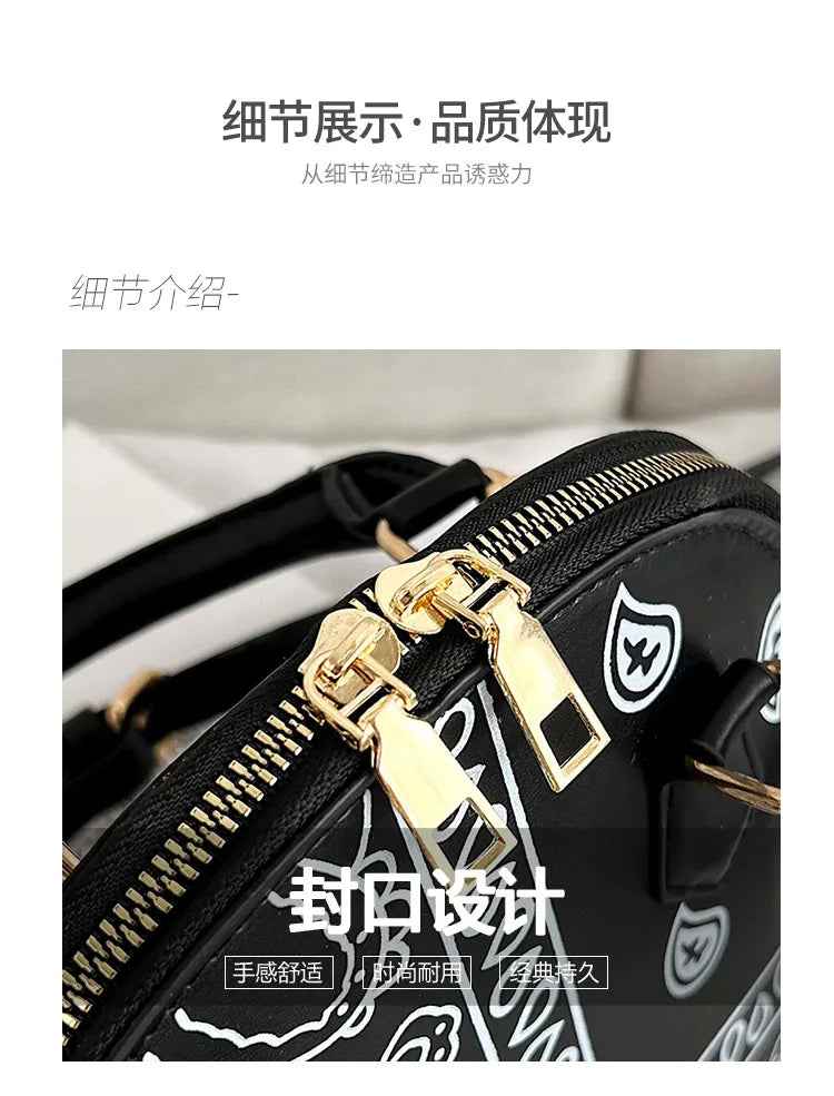 Borsa a conchiglia da donna in pelle PU retrò borsa a tracolla da donna con tracolla a fiori di anacardi estivi Set femminile borse a mano con manico piccolo