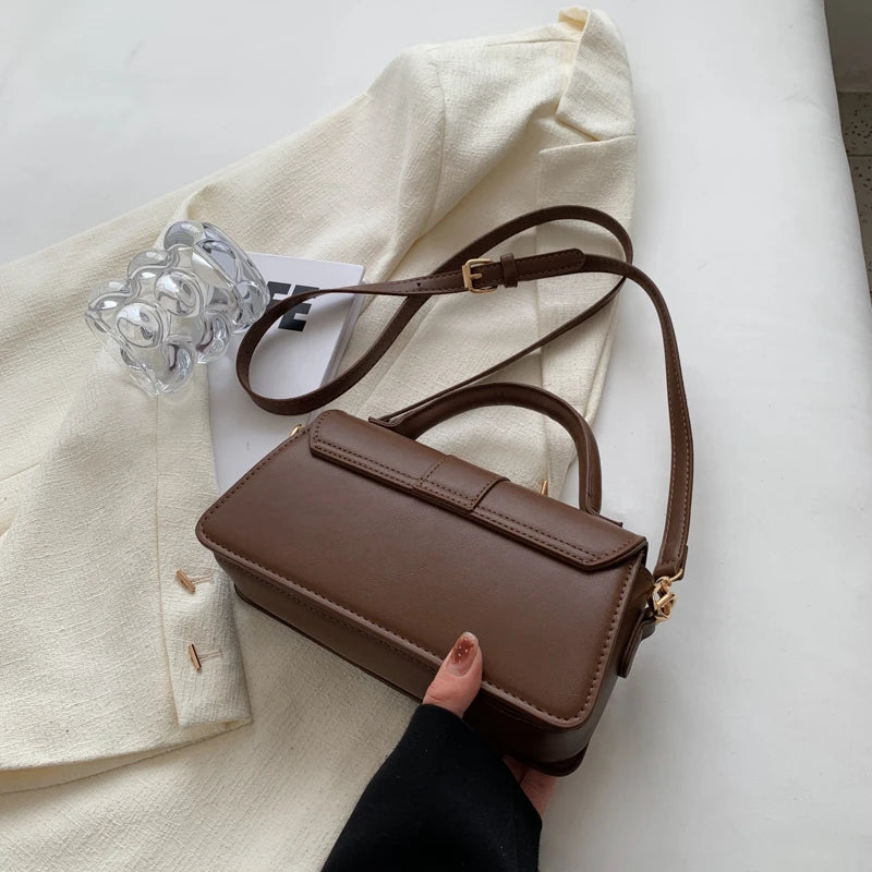 Borsa a tracolla in pelle PU per borsa da donna - Borse a tracolla alla moda Borsa sottobraccio vintage Borsa quadrata (Nero)