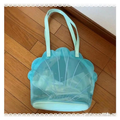 Miyagawa Borsa a conchiglia in PVC trasparente estivo Borsa a tracolla singola Design di nicchia coreano carino per borse a tracolla singole per ragazze