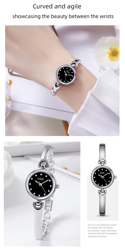 UTHAI W34 Orologio da polso da donna Luce di lusso Semplice squisito quadrante rotondo Orologio impermeabile Lady Fashion Orologi al quarzo coreani