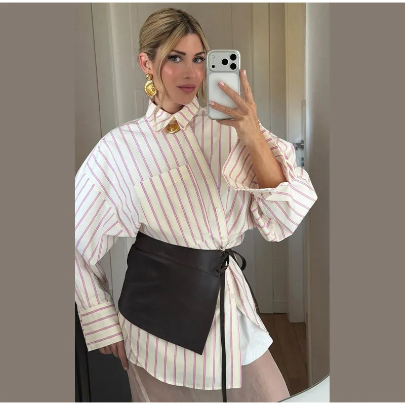 Accessorio per la Vita in Pizzo Trasparente con Peplum Estensibile, Stile Y2K, Vita Alta, Top Finto a Strati, Moda Streetwear, Primavera 2026