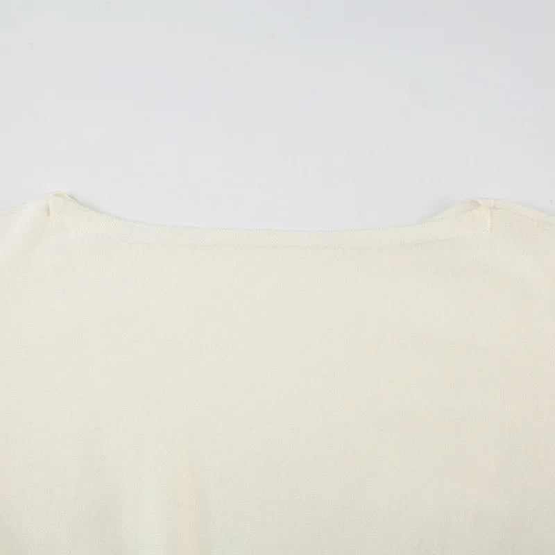 Maglione da donna monospalla in maglia, elegante, a maniche lunghe, caldo, con cintura in vita, pullover ampio, abbigliamento invernale autunnale, nuovo modello tinta unita