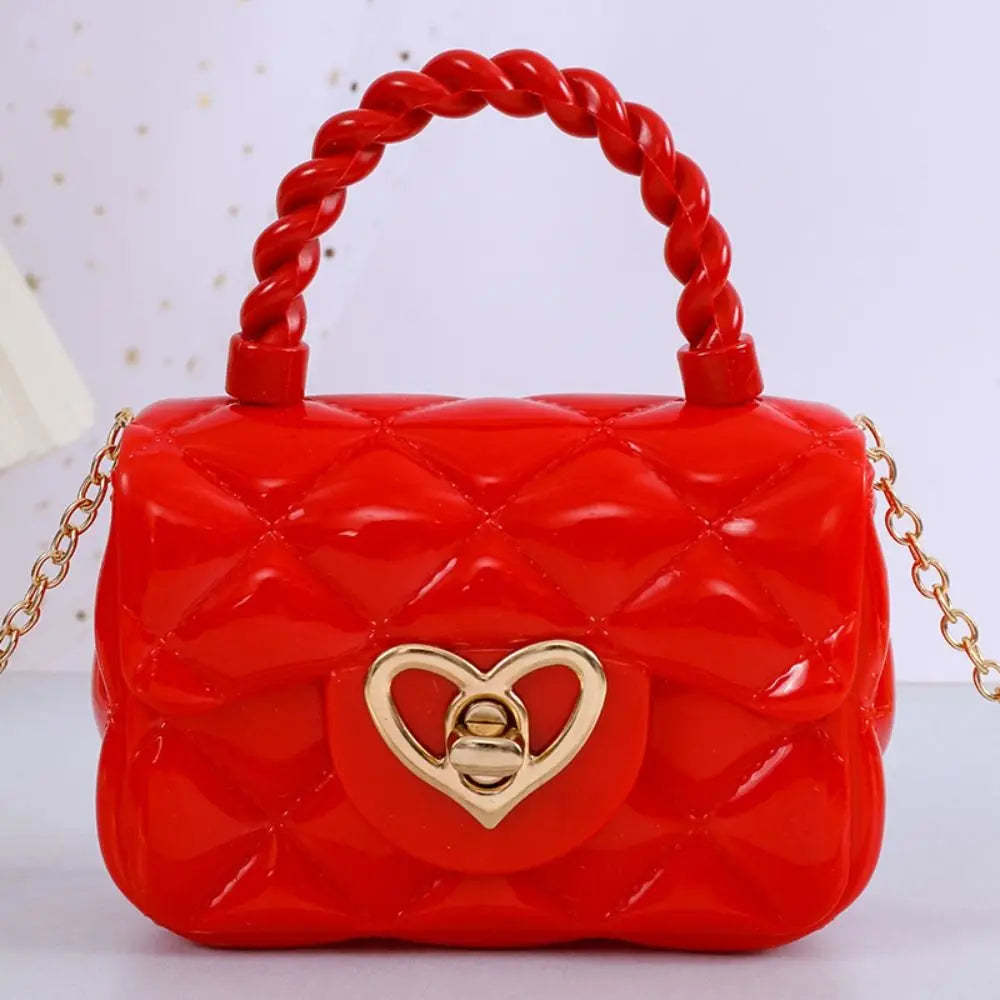Moda bambini borse a tracolla in pelle PU borse a tracolla a cuore per ragazze bambini Mini portamonete borsa di gelatina borsa per bambini regali