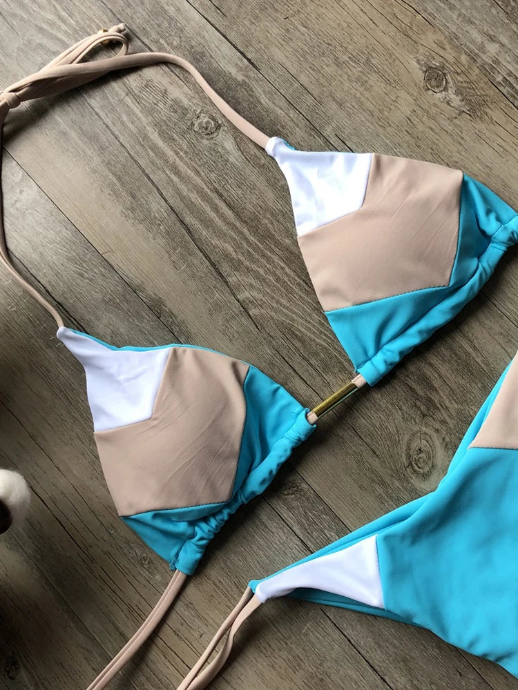 2023 Sexy Bikini Mehrfarbiger Badeanzug Damen Bademode Push-Up Gerippter Bikini-Set Brasilianischer Badeanzug Strandbekleidung Bademode Biquini